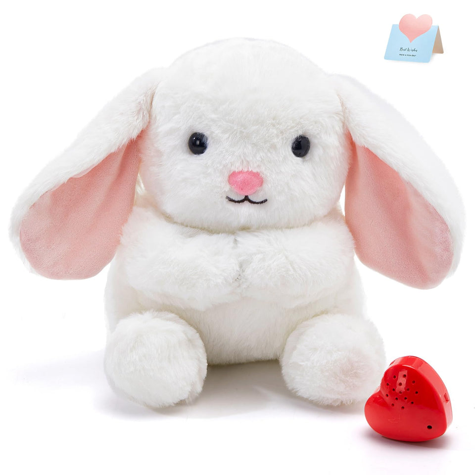 CozyWorld heartbeat bunny plush in a cute pose for nursery decor and cuddling.