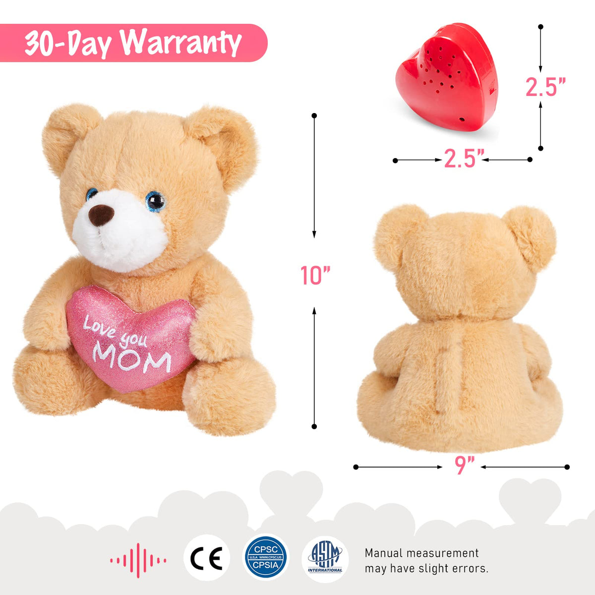 CozyWorld room-friendly stuffed bear adds warm decor and heartfelt messages.