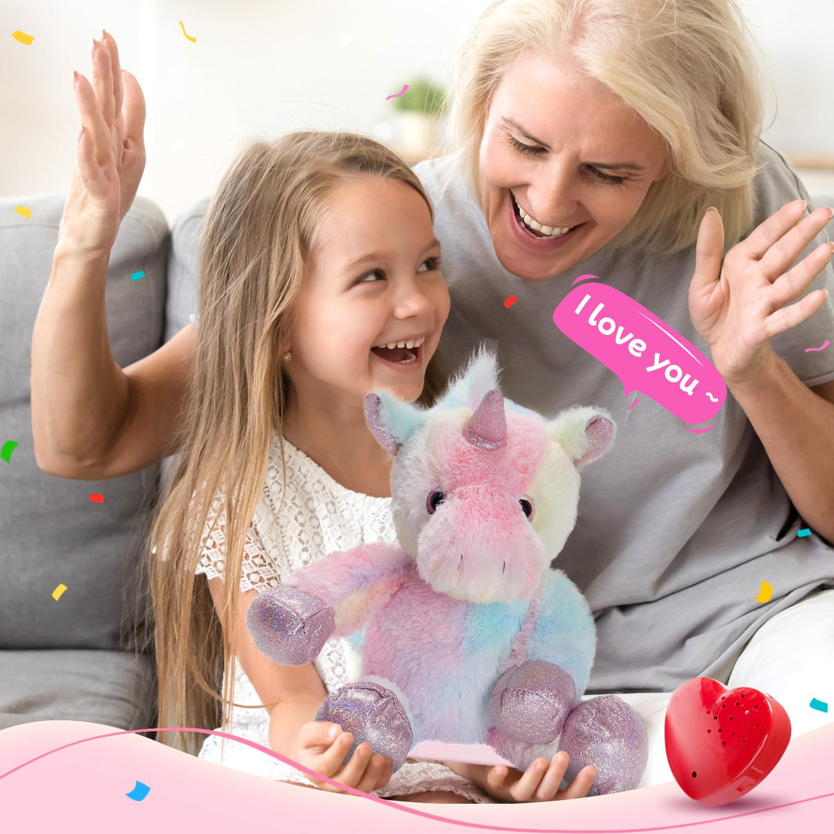 CozyWorld heartbeat unicorn glitter horn detail highlighting magical, kid-friendly design