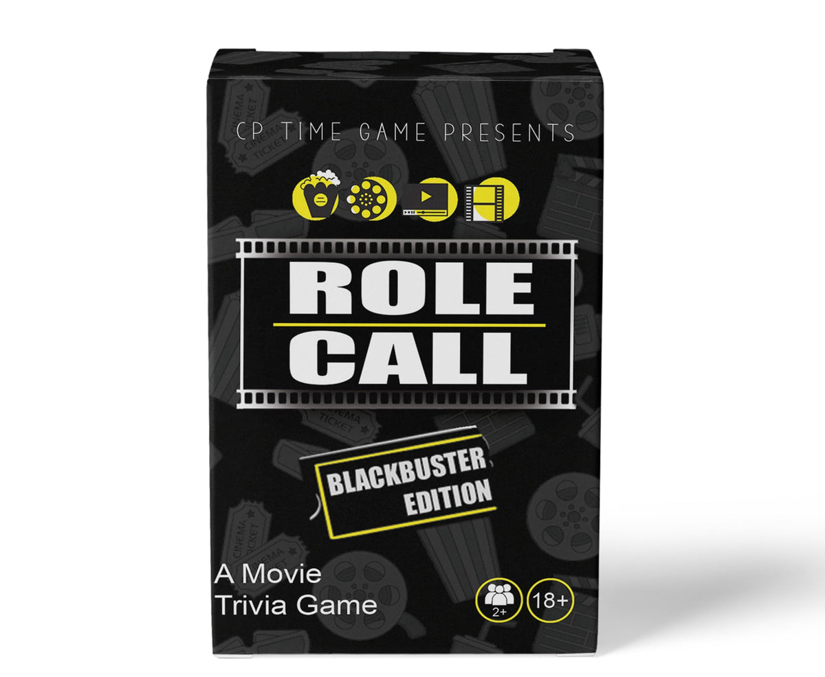 CP TIME Role Call Blackbuster box front fuels game night with movie trivia