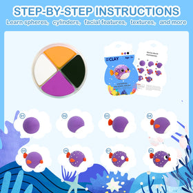 CPNYOFBRO air dry clay kit 12-model set enables creating multiple marine creatures.