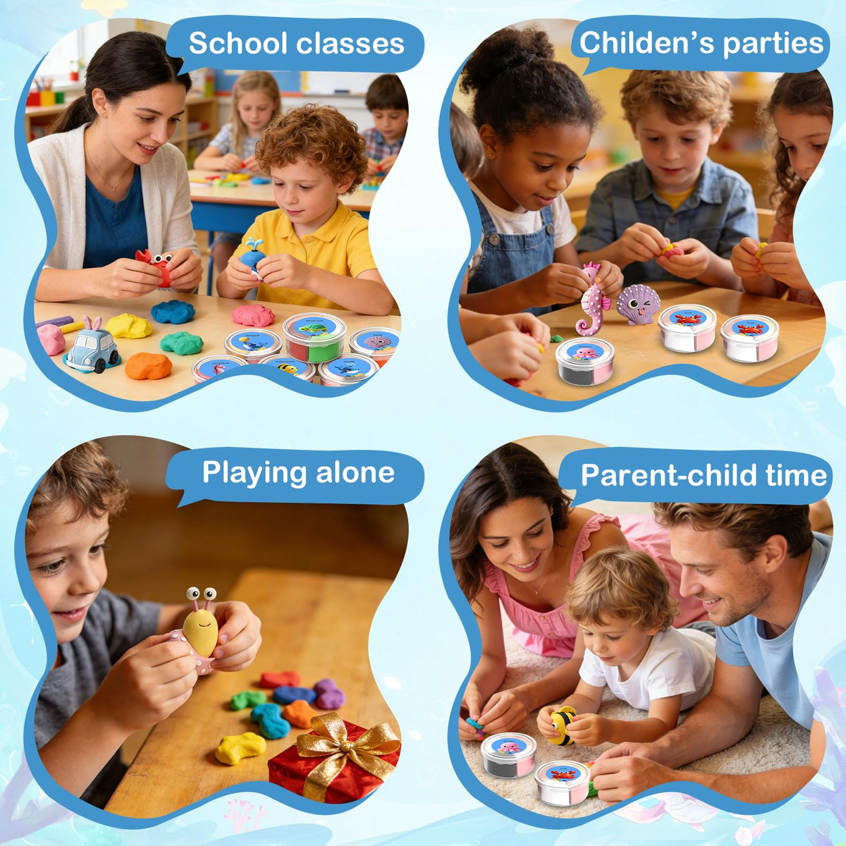 CPNYOFBRO air dry clay kit mess-free organization simplifies cleanup after crafting.
