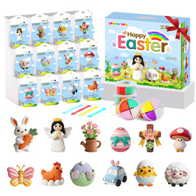 CPNYOFBRO Easter air-dry clay kit with 12 boxes for colorful, kid-friendly crafting.