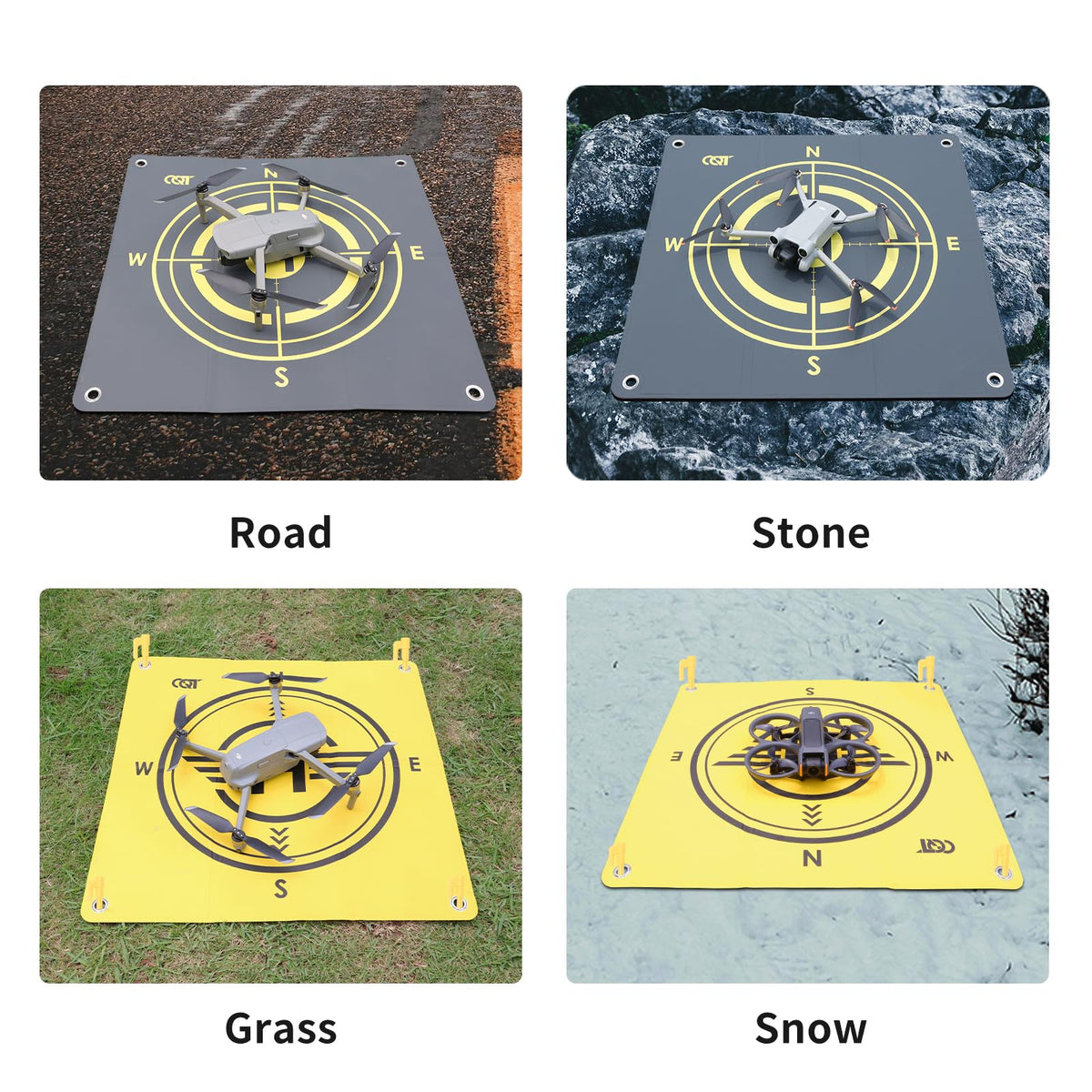 Four ground nails to secure the pad on challenging terrain.