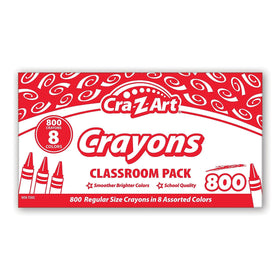 Non-toxic Cra-Z-Art crayons suitable for ages 3 and up in classroom settings.