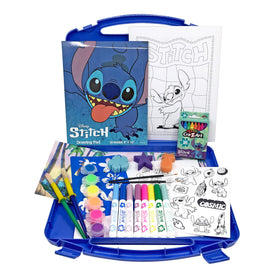 Disney Stitch activity pages and supplies ready for decorating