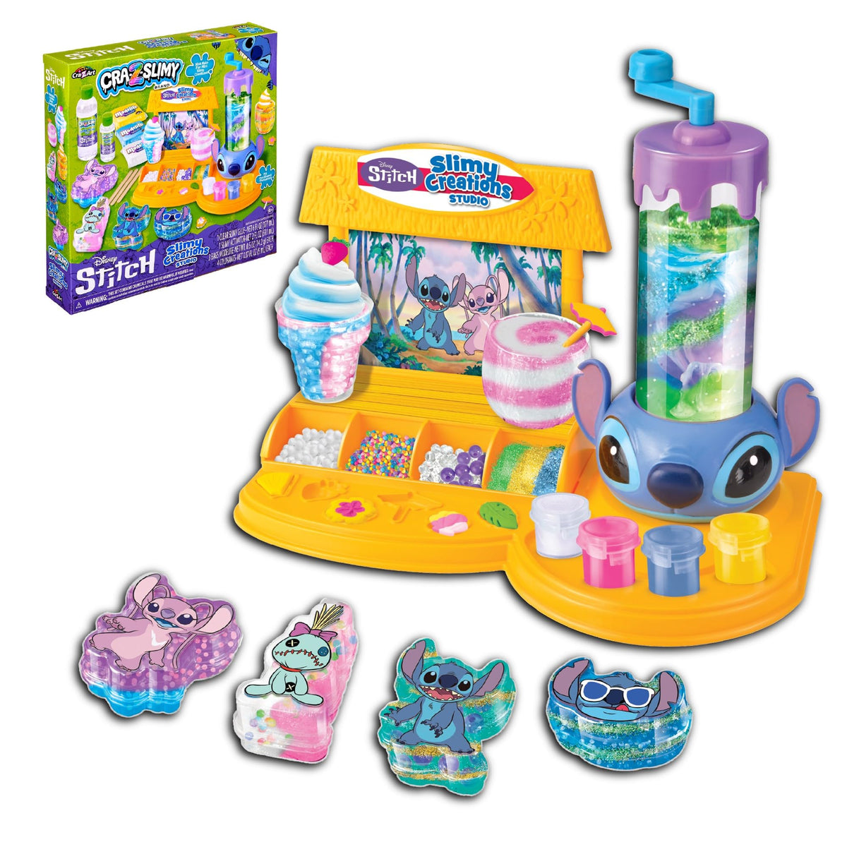 Cra-Z-Art Disney Stitch Slimy Creations Studio chamber for mixing colorful slime textures.