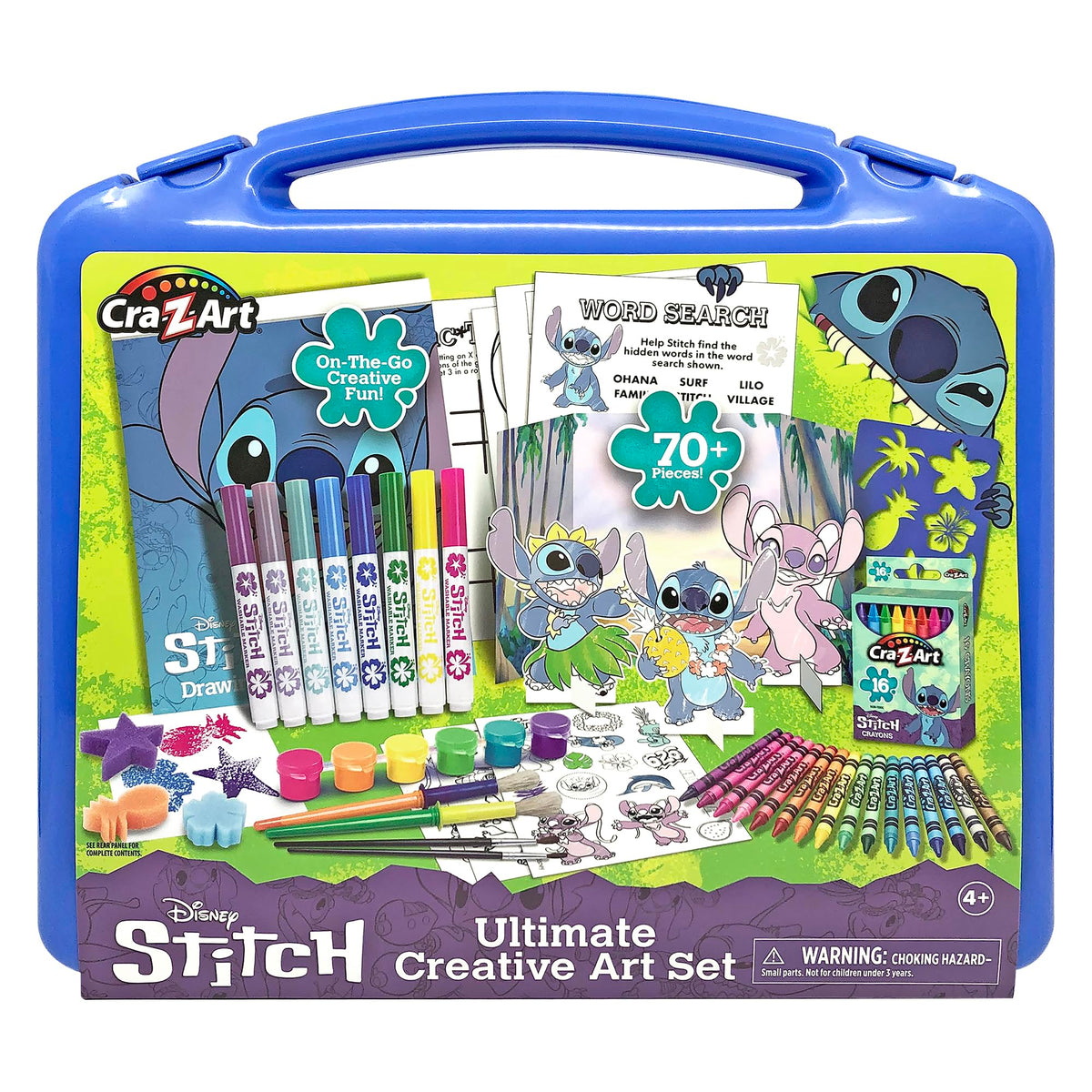 Cra-Z-Art Disney Stitch ultimate art case opens to reveal 70+ pieces for creativity