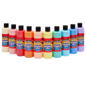 Cra-Z-Art pastel washable tempera paint bottles show vibrant soft colors for kids, ideal for arts and crafts