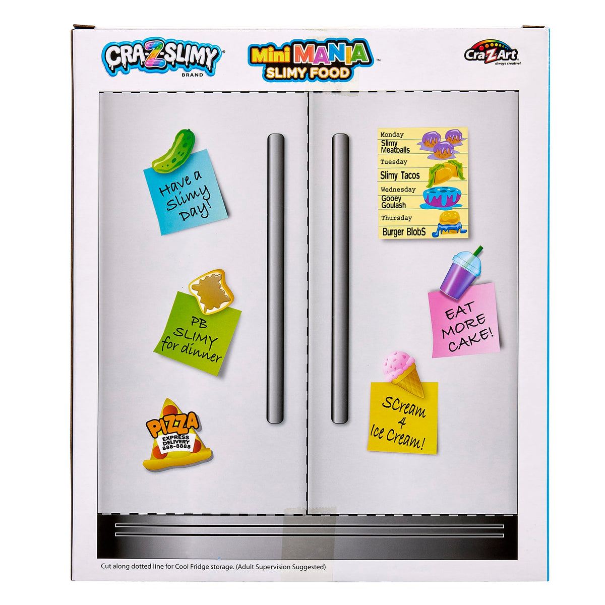 Cra-Z-Art CRA-Z-Slimy Mini Mania Grocery Set unboxed reveals 12 mini slime foods for creative pretend shopping.