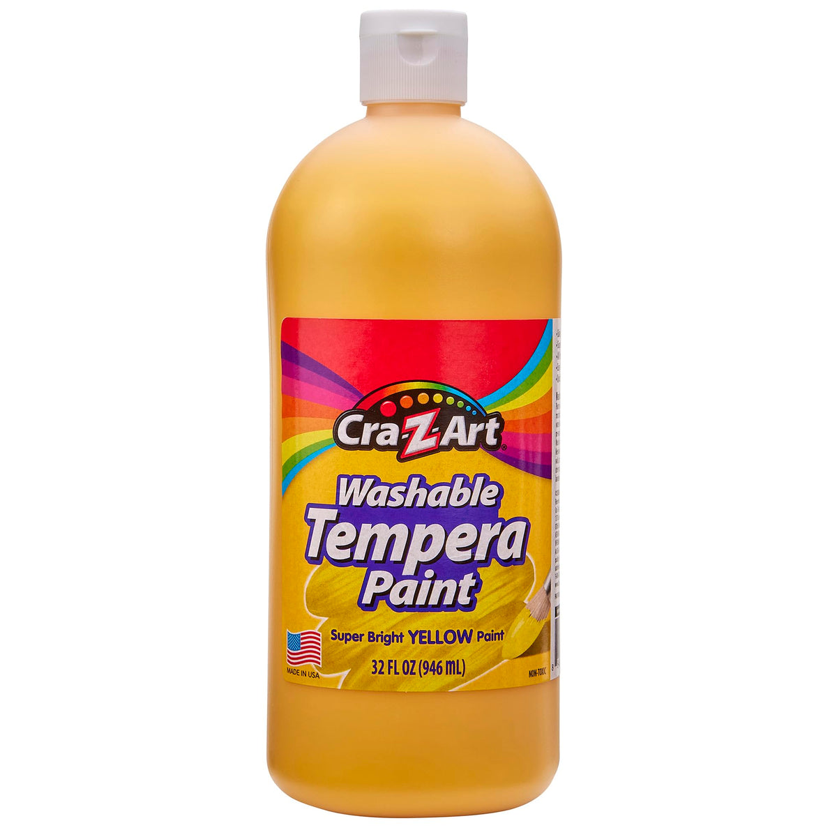 Cra-Z-Art yellow tempera paint bottle for bright posters and crafts.