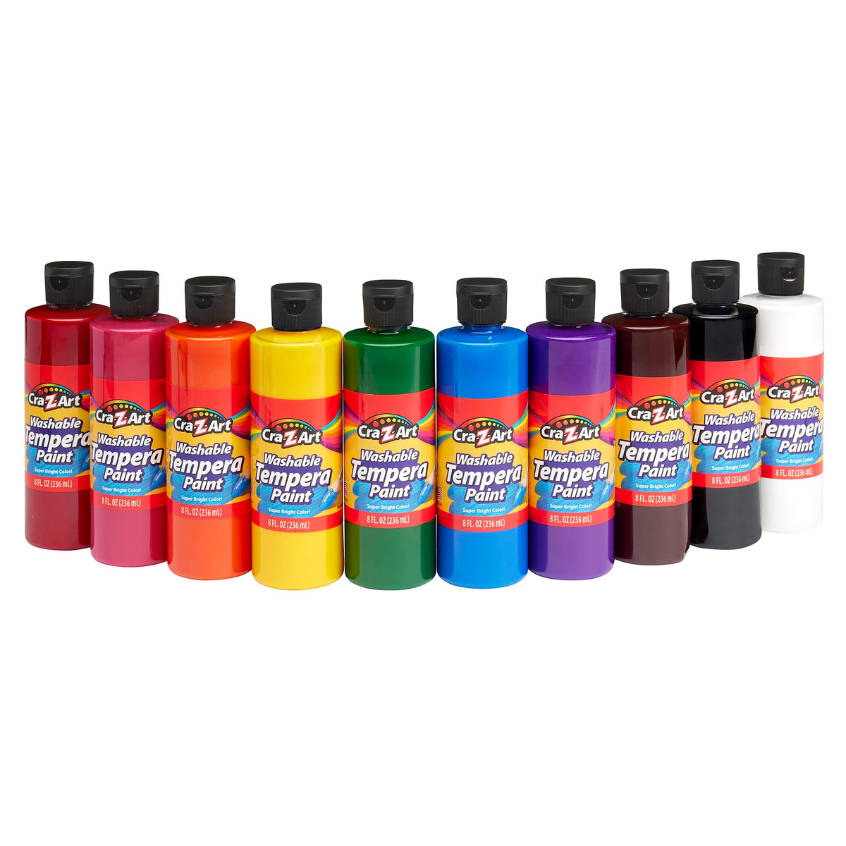 Cra-Z-Art Washable Tempera Paint in red bottle for kids crafts and easy cleanup.