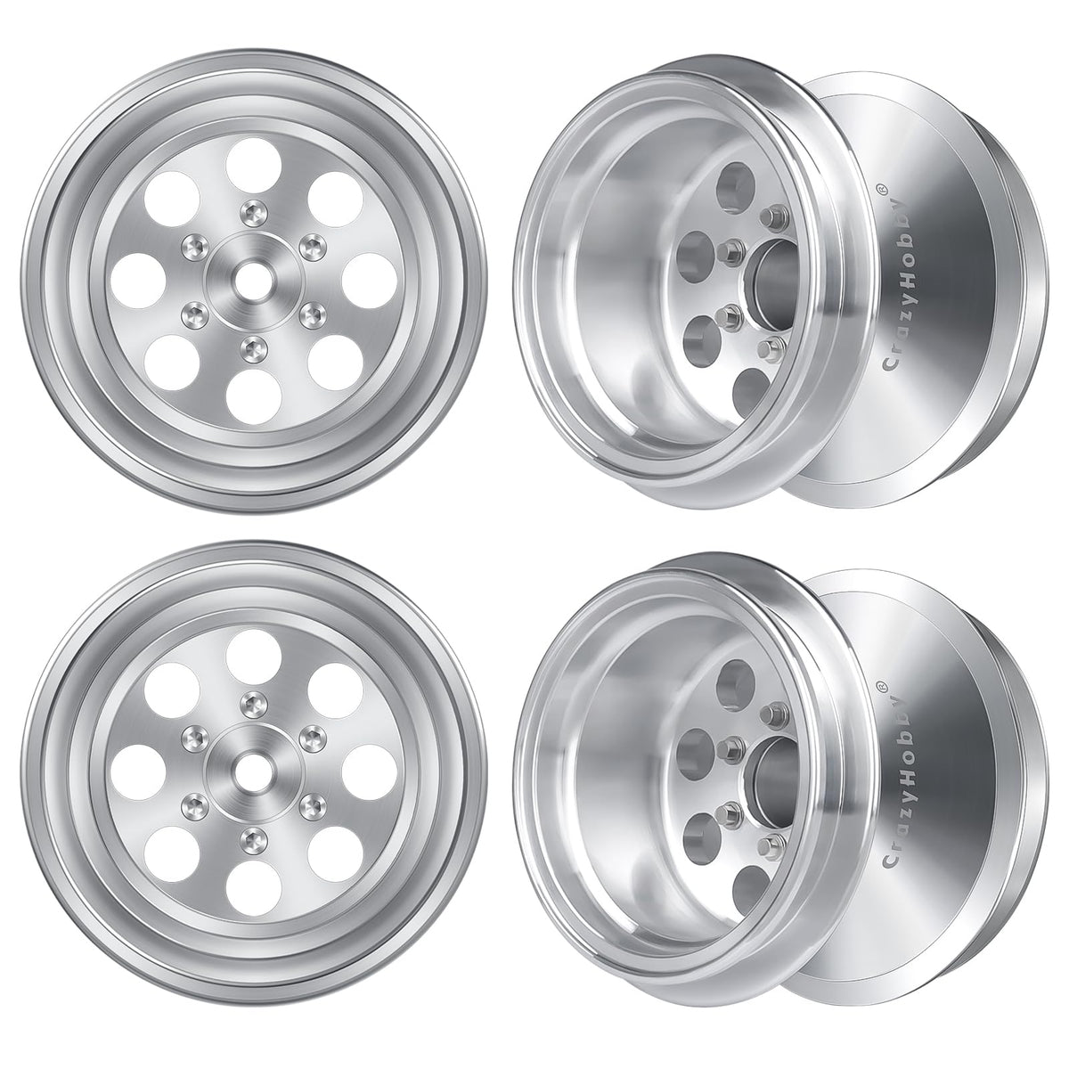 CrazyHobby deep dish wheel rim with 34mm diameter for precise balance on 1/18 RC trucks