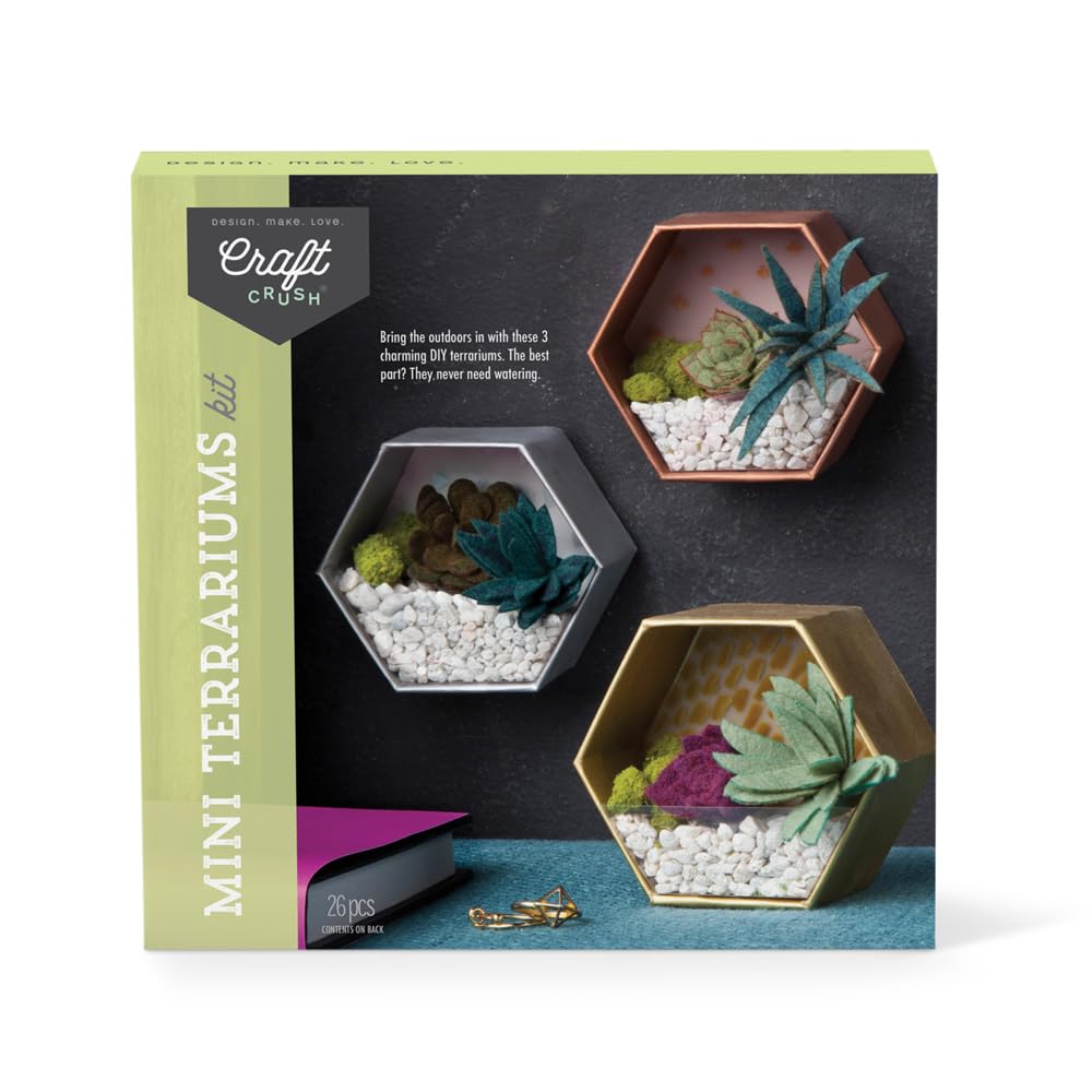 Craft Crush mini terrariums kit packaging for easy gifting and creative fun
