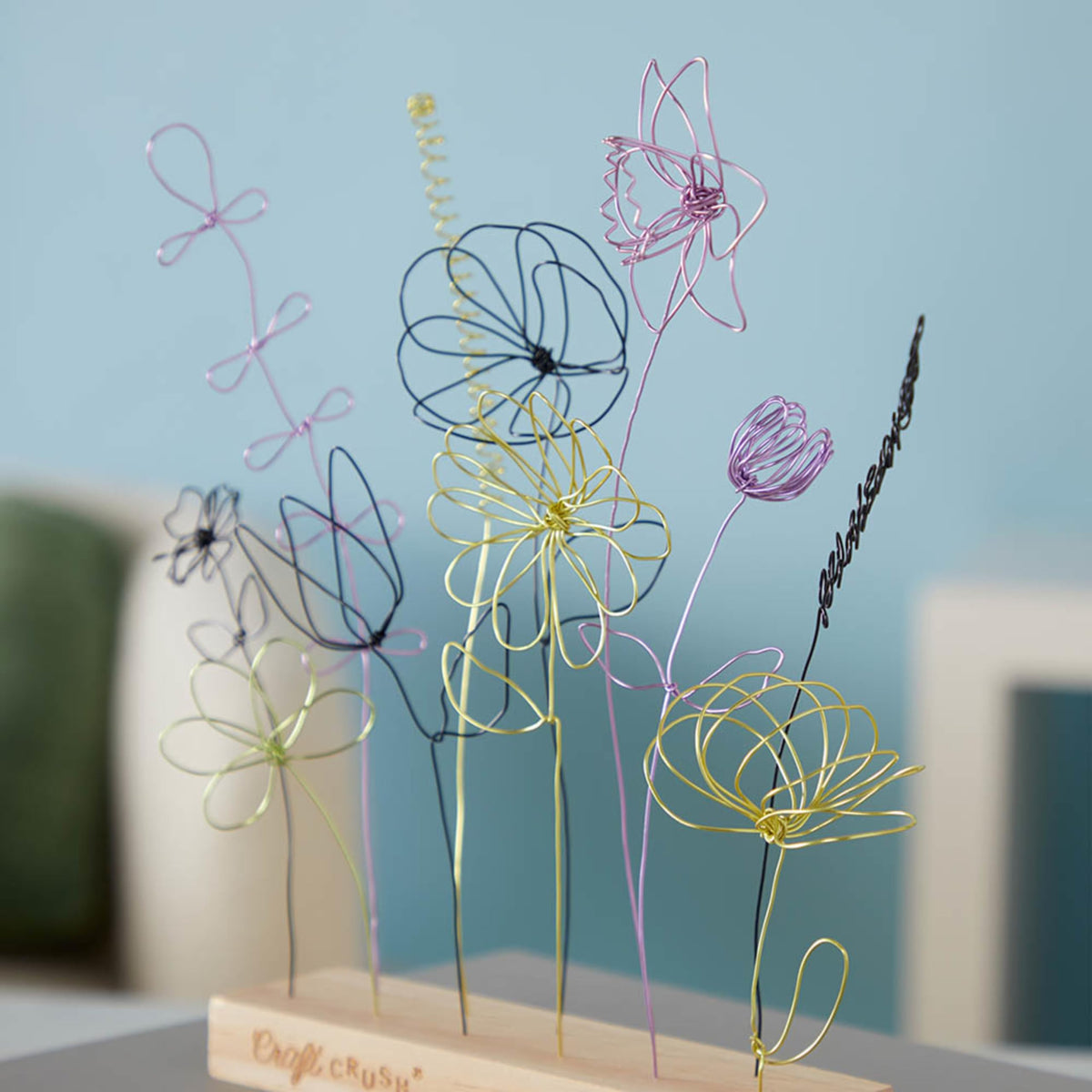 Craft Crush Wire Flowers display stand ready to showcase finished blooms.