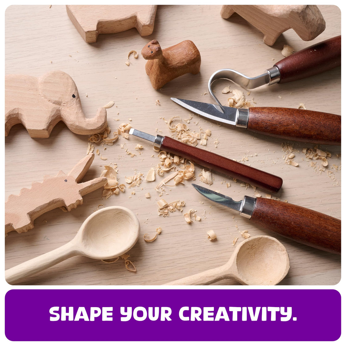Craft Culture Wood Whittling Kit finished spoon showcasing final piece