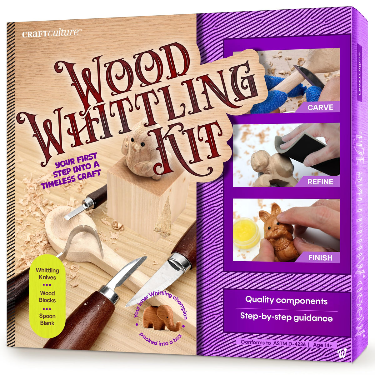 Craft Culture Wood Whittling Kit knife set for precise carving and smooth cuts