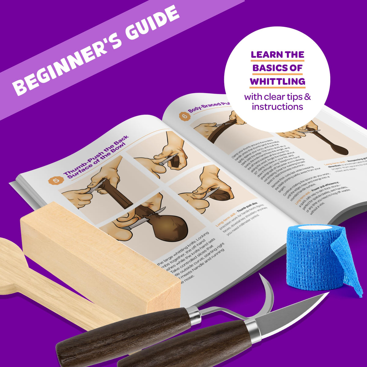 Craft Culture Wood Whittling Kit sandpaper pack for a polished surface