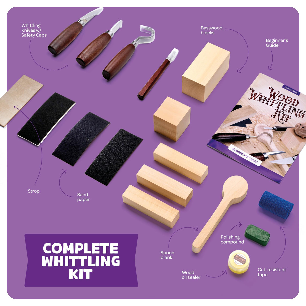 Craft Culture Wood Whittling Kit spoon-blank for your first spoon project