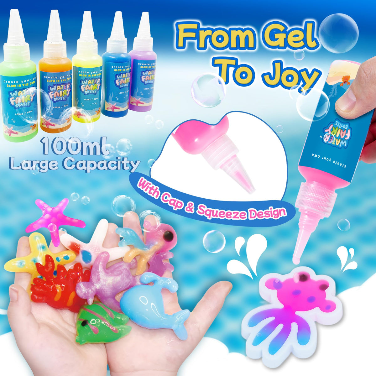 Craft Spot 50ml glow gels illuminate night time water scenes