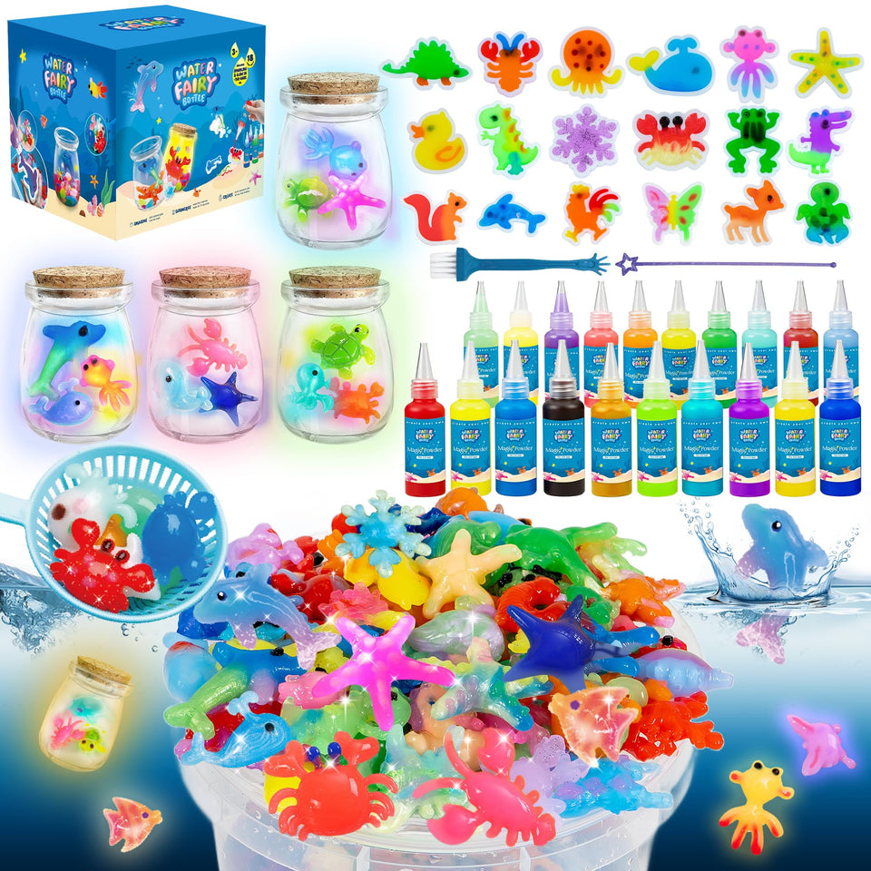 Craft Spot glow water fairy kit display bottle showcases handmade sea elves after play