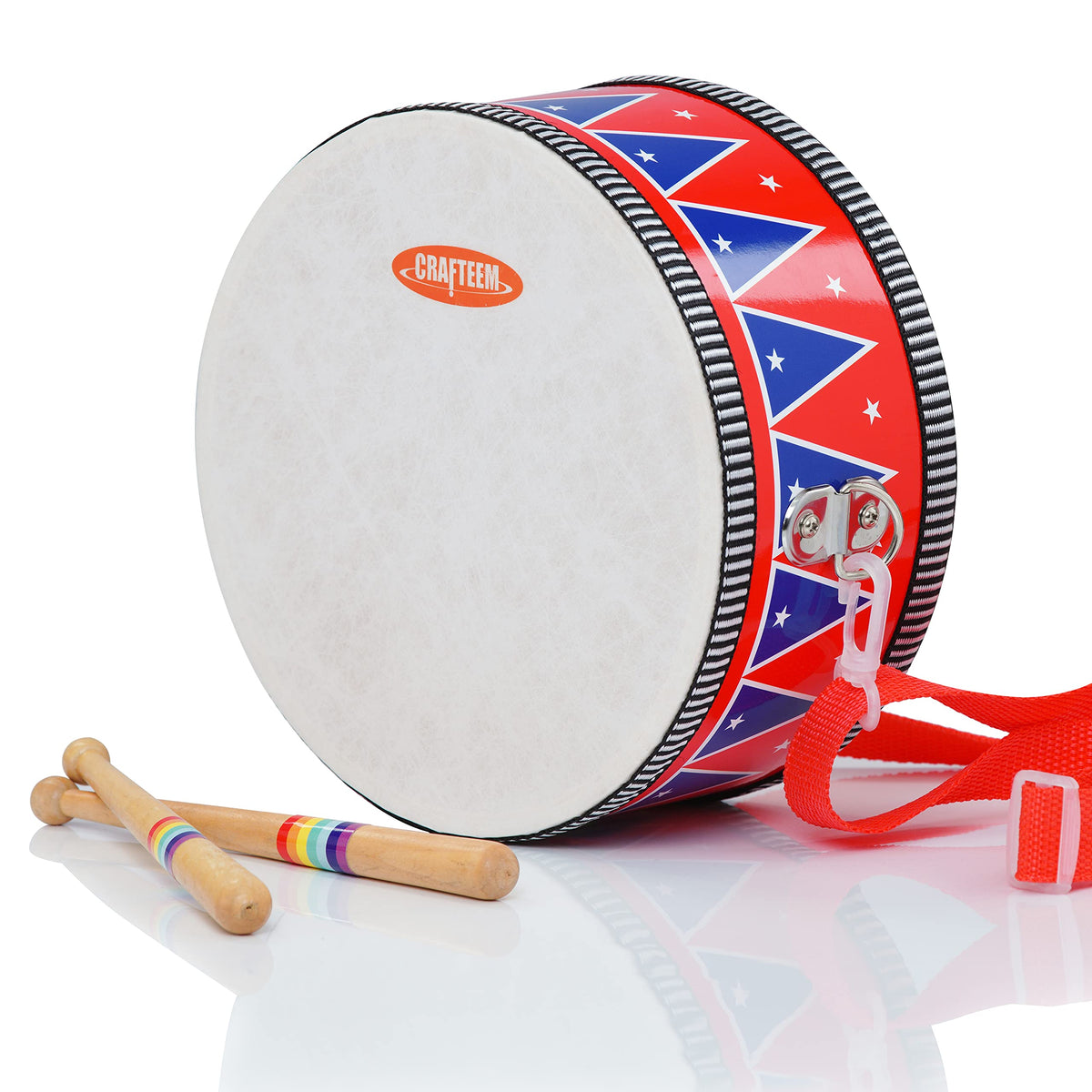 CRAFTEEM kids drum set for toddlers with wrist bells encourages sensory play and rhythm