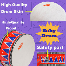 CRAFTEEM wooden drum frame showcases safe, durable toy construction