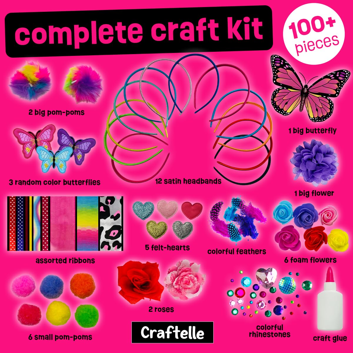 Craftelle headband kit with pom-poms encourages imaginative DIY fashion.