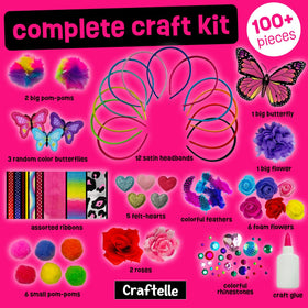 Craftelle headband kit with pom-poms encourages imaginative DIY fashion.