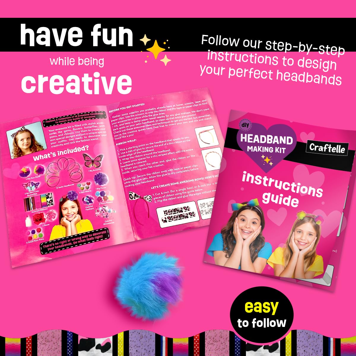 Craftelle headband project fosters creativity with easy glue-on assembly.