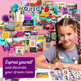 Craftelle Wall Collage Kit—3D foam blocks create depth and impact on bedroom decor.