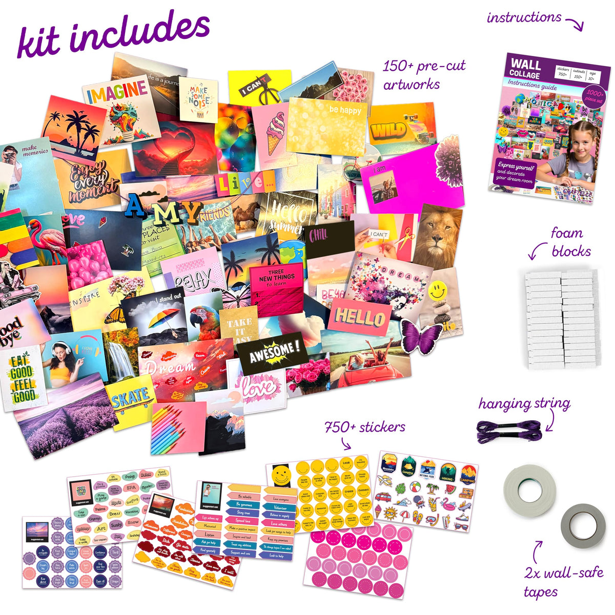 Craftelle Wall Collage Kit—customizable letters add personalized touches to teen walls.