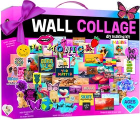 Craftelle Wall Collage Kit—teens stickers pack boosts room decor with versatile designs.
