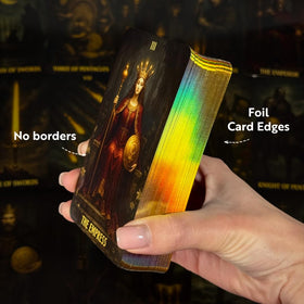 CRAFTERIAN Mist of Shadows guidebook open explains upright and reversed meanings for readings