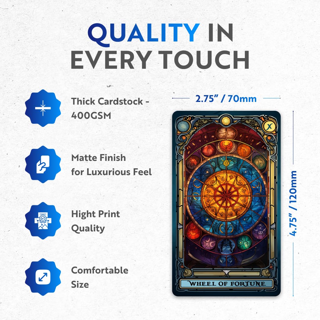 CRAFTERIAN stained-glass artwork enhances focus during meditative tarot practice.