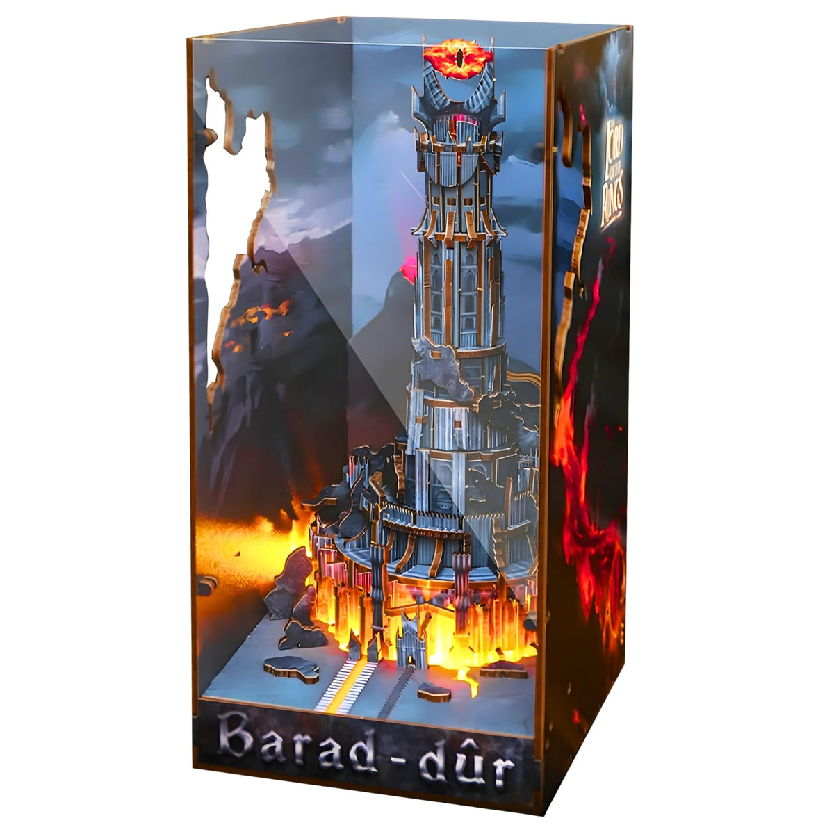 CRAFTHUB Barad-Dûr book nook base and towers glow for dramatic fantasy display