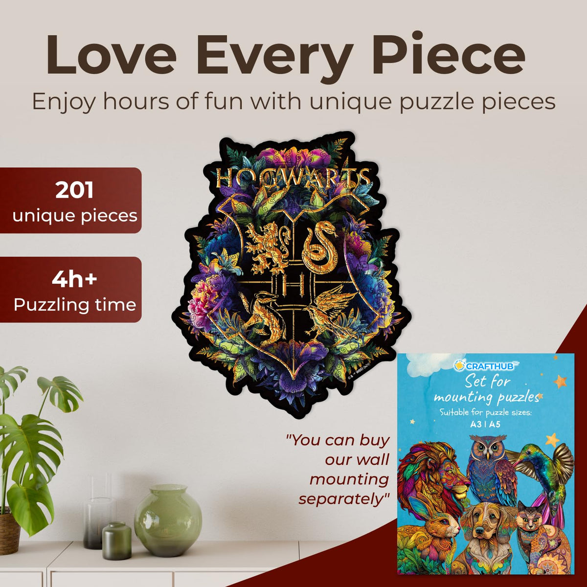 CRAFTHUB laser-cut pieces ensure precise fits for a satisfying puzzle session.