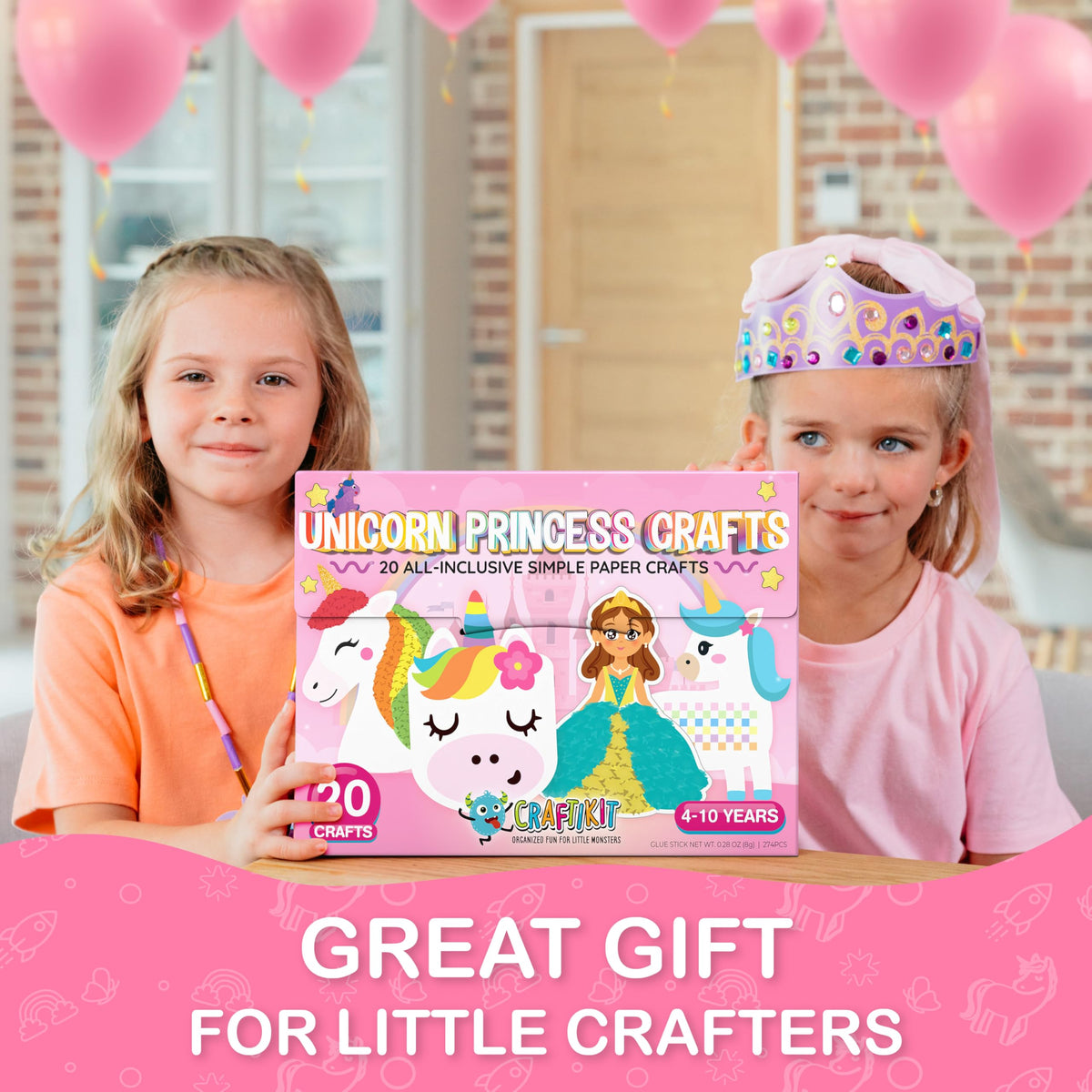 Craftikit 20 mess-free crafts enable quick setup and tidy after-craft fun.