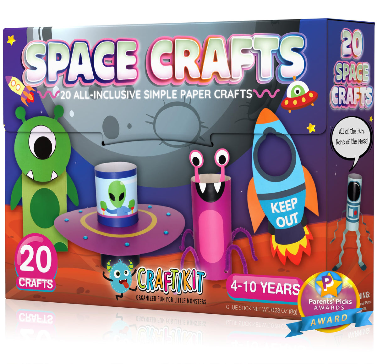 Craftikit 20 Space kit cover showcases galaxy-themed crafts boosting early creativity.