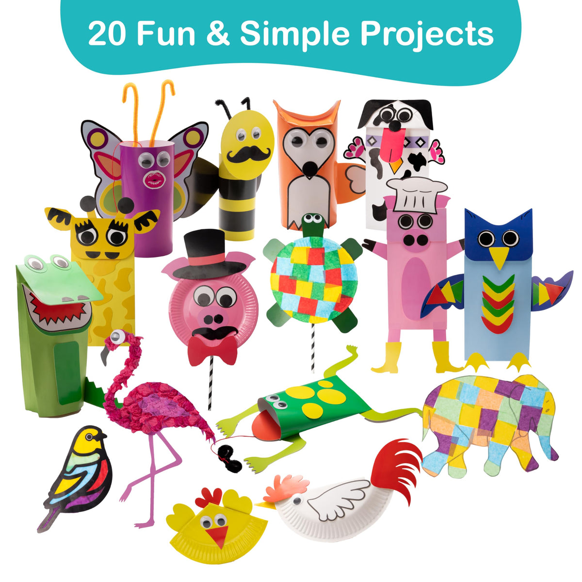 Craftikit animal-themed crafts invite hands-on activity that builds fine motor skills.