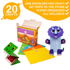 Color coded envelopes from Craftikit organize crafts.