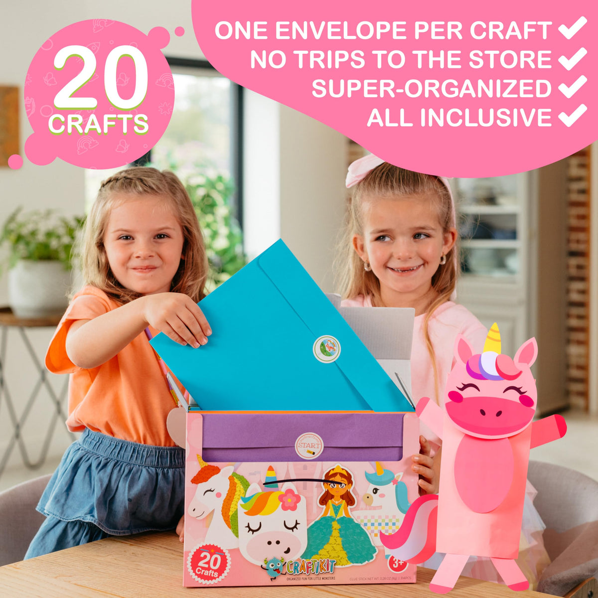 Craftikit easy-setup-cleanup keeps crafts ready with minimal mess.