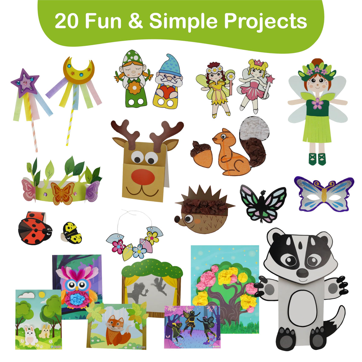 Craftikit Fairy Garden Kit: close-up of included materials ready for projects.