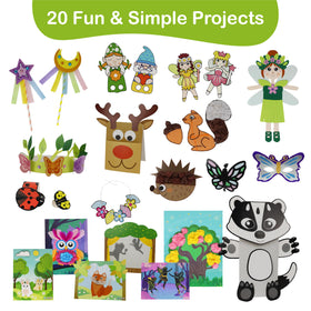 Craftikit Fairy Garden Kit: close-up of included materials ready for projects.