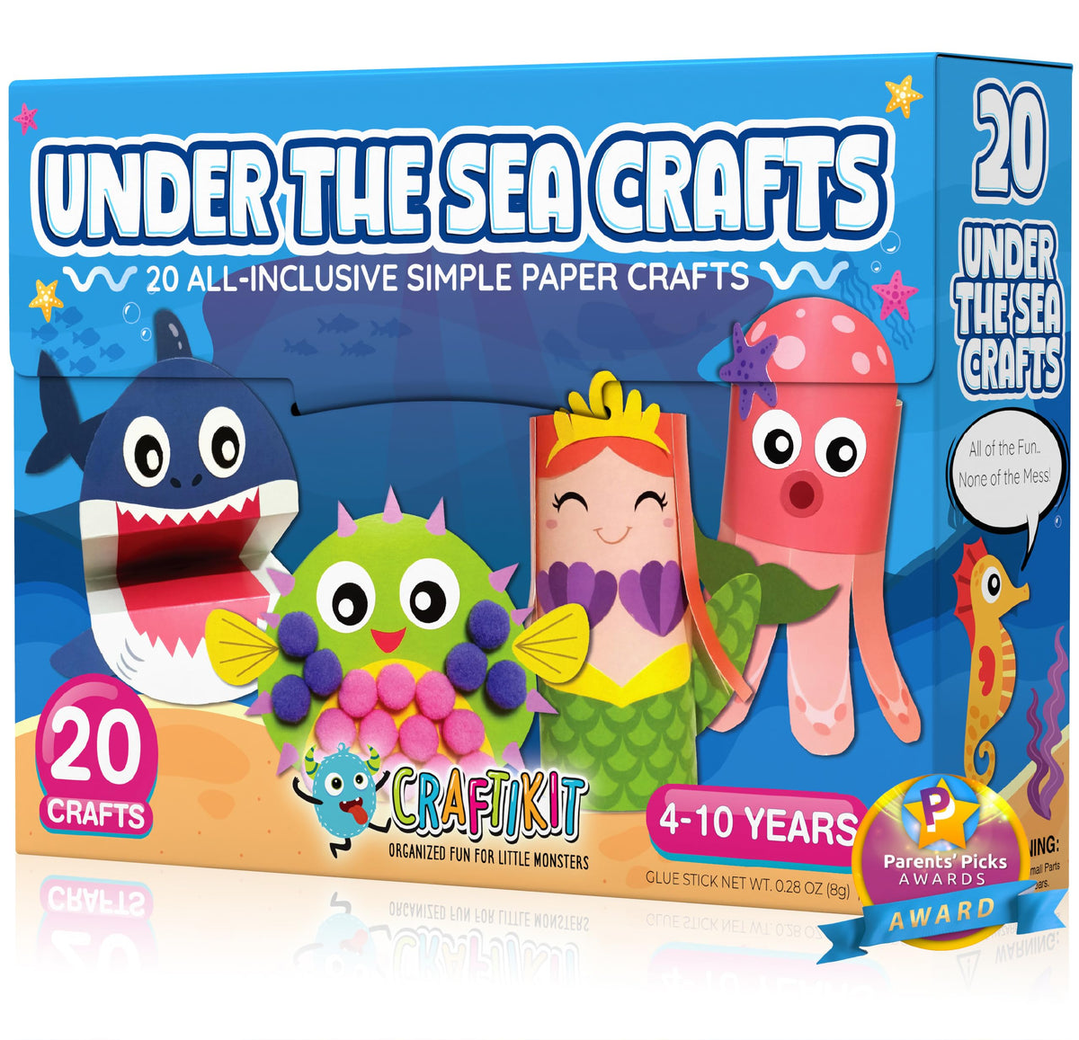 Craftikit mermaid paper craft scene ideal for imagination and fine motor practice.