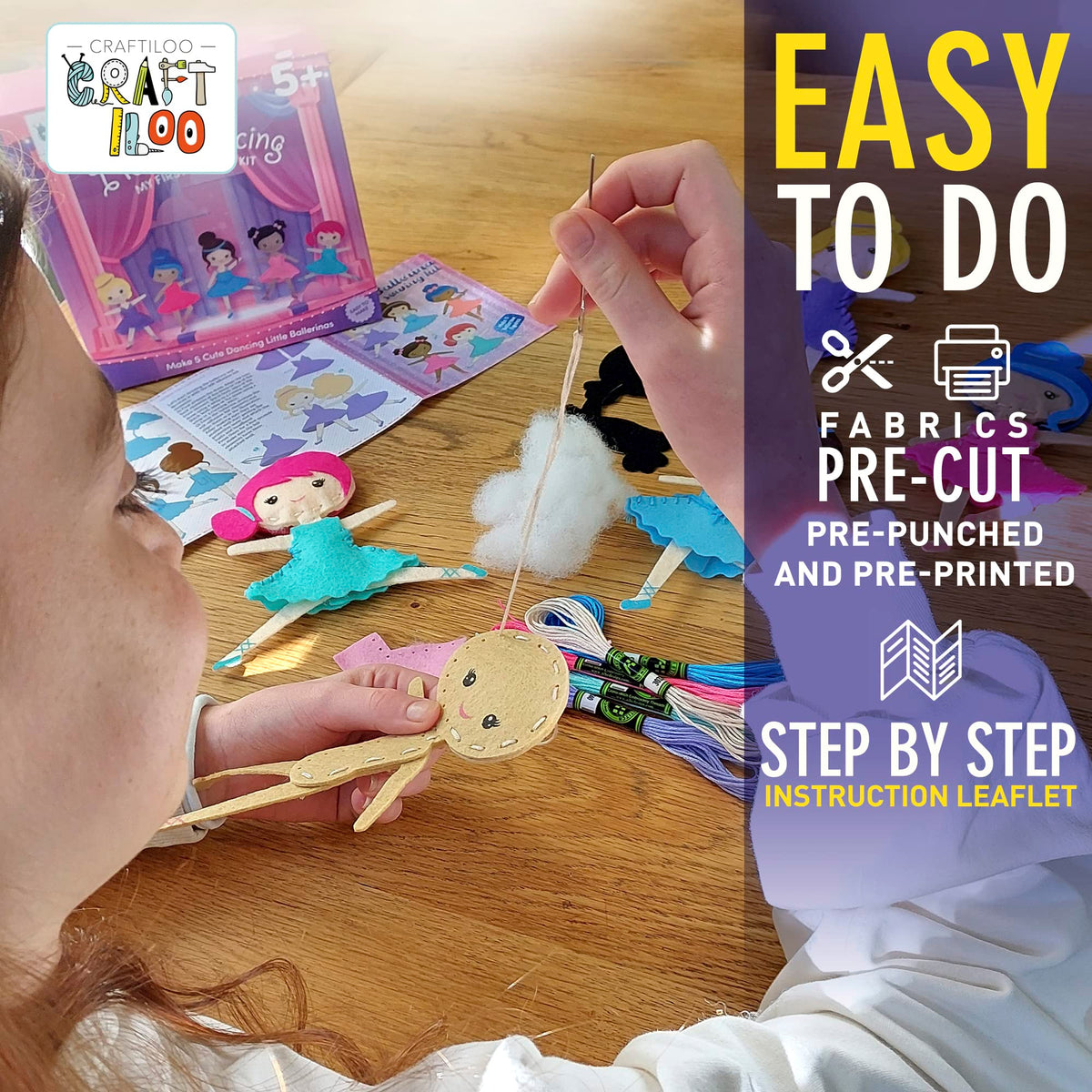 Craftiloo Box doubles as a ballet stage for imaginative play.