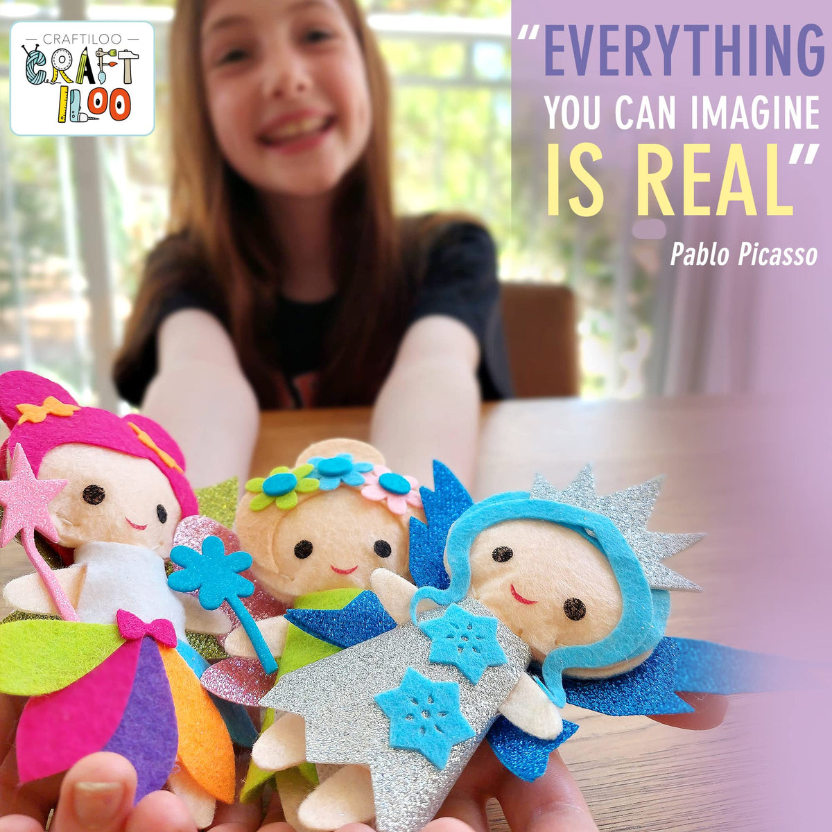CRAFTILOO finished fairy plush dolls from five felt projects