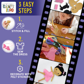 Craftiloo Clear instructions and video tutorials guide young sewers.