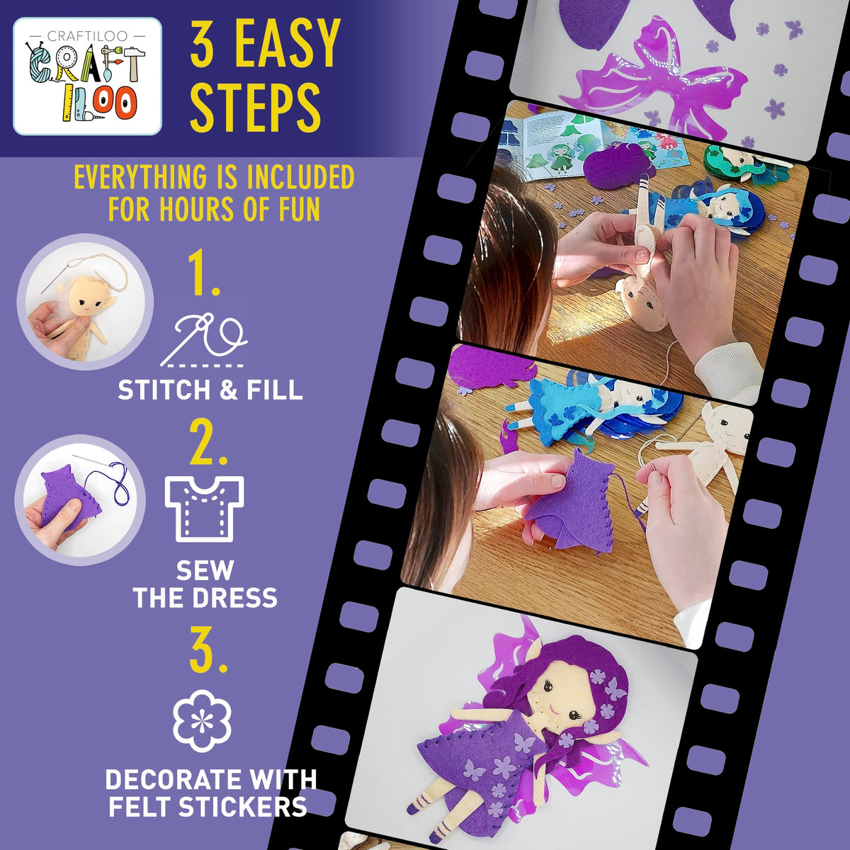 Craftiloo Needles and embroidery floss image highlights safe tools for careful practice.