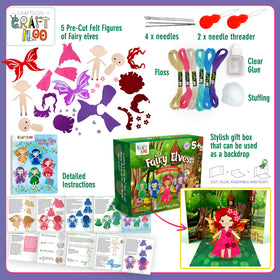 Craftiloo Precut Felt Fairy pack—ready-to-sew pieces help kids learn stitches.